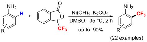 Nickel Catalyzed Direct Ch Trifluoromethylation Of Free Anilines With