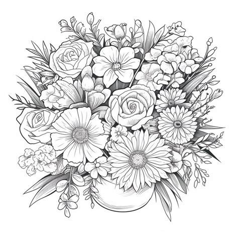 55 Flower Bouquet Colouring Pages Extra Free Pages Included Etsy Australia