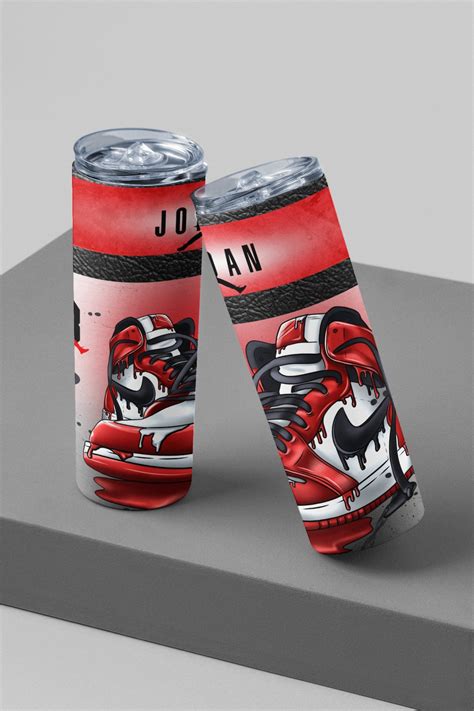 20oz Skinny Straight Sneaker Tumbler Sublimation Design Template Hype