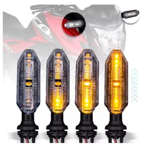 Kit Pisca Moto Seta Led Sequencial Honda Cb F Twister Fan Titan