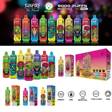 Original Sunfire Tornado 9000 Puffs 9k Vape Jetable Pen Puff 9000