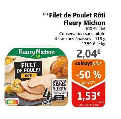 Promo Filet De Poulet Rôti Fleury Michon chez Colruyt iCatalogue fr