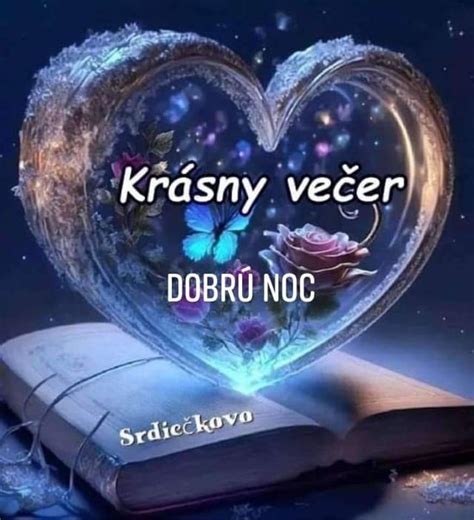 A Heart Shaped Book With The Words Krasny Vecer Dobrou Noc