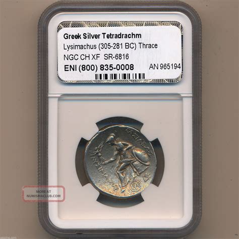 Greek Silver Ancient Coin Tetradrachm Lysimachus 305 281 Bc Thrace