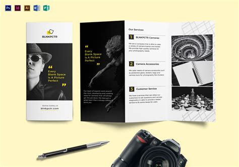 Blank Photography Tri Fold Brochure Design Template In PSD Word