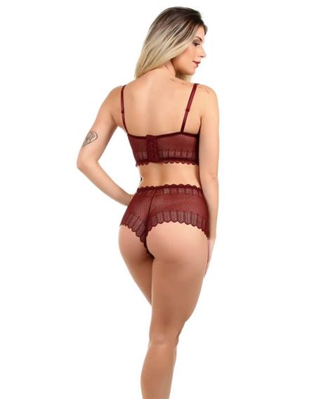 Conjunto IMI Lingerie Lua De Mel Noite Noiva Calcinha Sutiã Renda