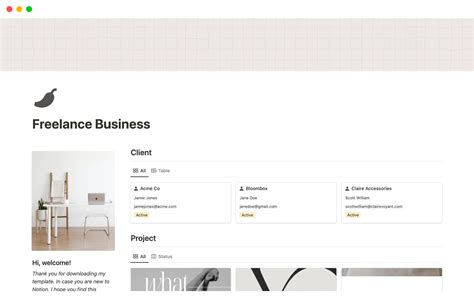 Freelance Business Starter Template By Grace And Grow Notion Marketplace