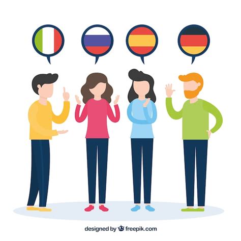 Free Vector People Speaking Different Languages With Flat Design