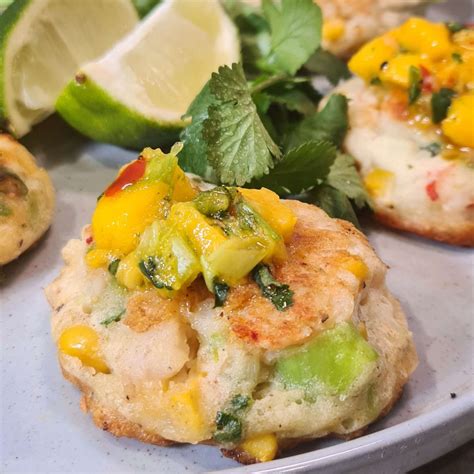 Prawn And Corn Fritters With Mango Salsa Cookalicious