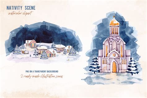 Nativity Scene Watercolor Set - Design Cuts