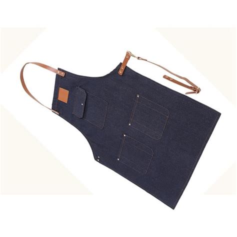 SURENHAP Tablier adulte Tablier à bavette en denim Bracelet en cuir