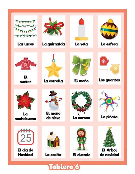 The Spanish Christmas Calendar Is Shown With Pictures