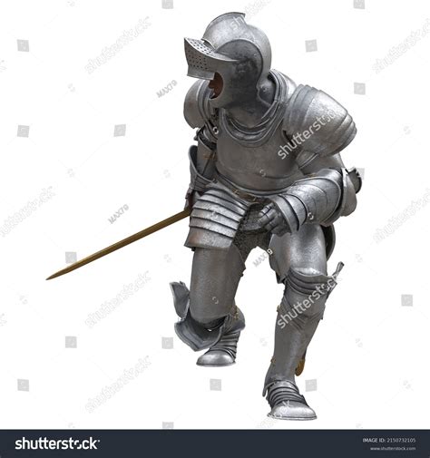 Medieval Knight Armor Isolated White Background Stock Illustration ...