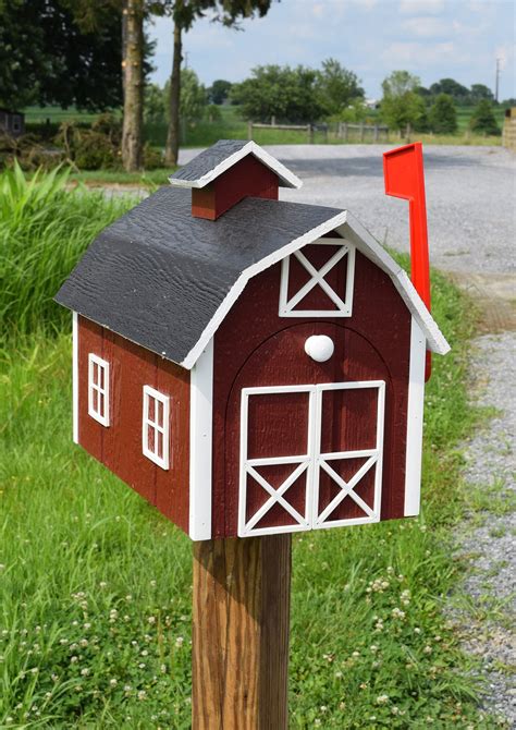 Barn Mailbox Amish Mailbox Amish Handmade Made In Usa Etsy