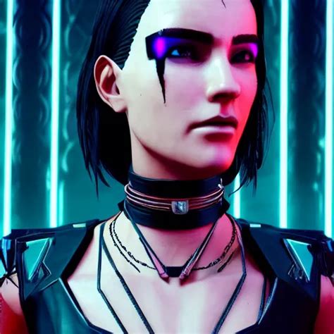 Female V From Cyberpunk 2077 Wearing Spiked Steel Stable Diffusion