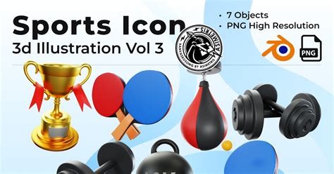 Sports 3d Icon Illustration Objects Ft 3d And Champion Envato Elements