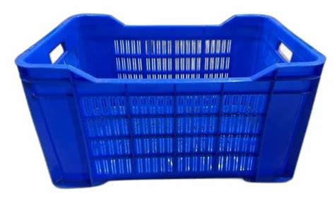 Blue Plastic Vegetable Crate Outer Dimension Lxwxh X X Mm