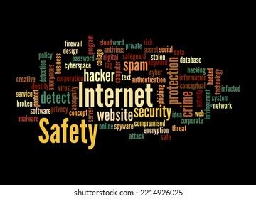 Word Cloud Internet Safety Concept Isolated Stock Illustration ...