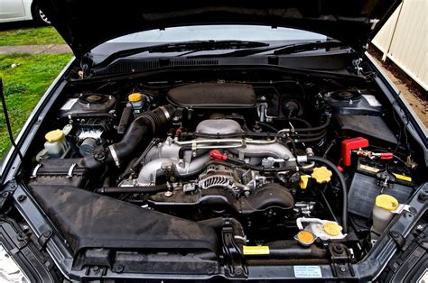 Subaru Liberty Ej25 Engine Bay View On Black Visual Clarity