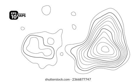 Topographic Map Black White Geographic Topography Stock Vector (Royalty ...