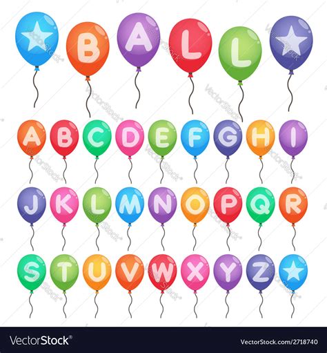 Balloon Alphabet Letters Royalty Free Vector Image