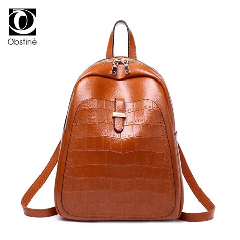 Ladies Brown Pu Leather Backpack Vintage Bagpack Women Backpack For