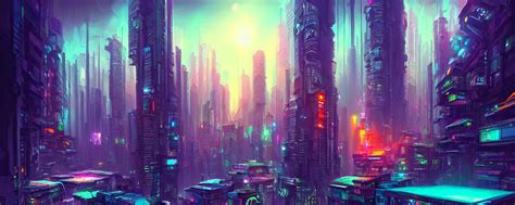 A Cyberpunk Cityscape In The Jungle By Cyril Rolando Stable