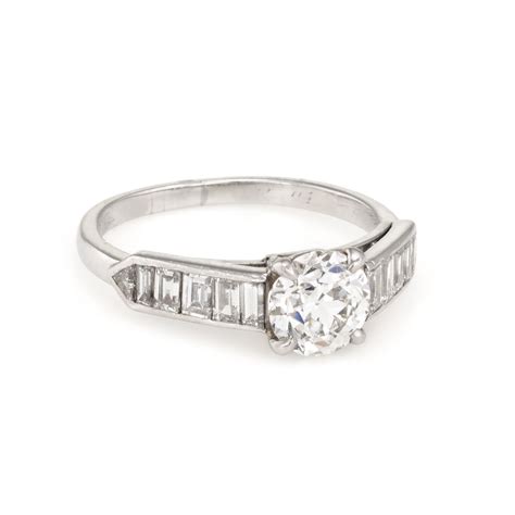 Cartier Vintage Diamond Platinum Engagement Ring – Sophie Jane