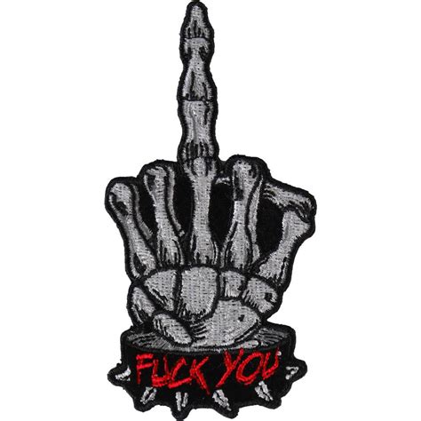 Purchase Skeleton Fuck You Middle Finger Patch 2x4 Inch One Size Gorillasurplus