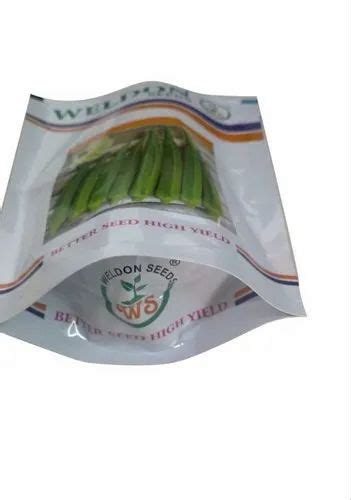 Printed Glossy Without Cylinder Kgp Seeds Packing Pouch Heat Sealed At