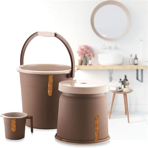 Nayasa Rimmy 25 Transparent 2 Pcs Bathroom Set 25 L Bucket 15 L