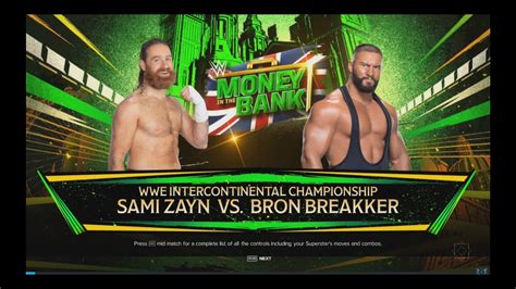 WWE MONEY IN THE BANK 2024 SAMI ZAYN Vs BRON BREAKKER FOR THE