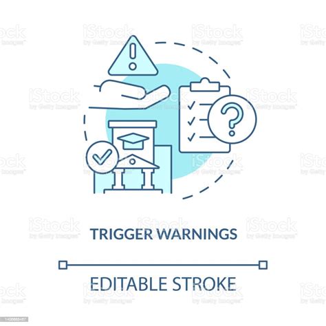 Trigger Warnings Turquoise Concept Icon Stock Illustration Download