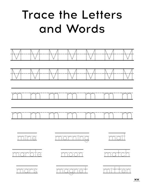 Letter M Worksheets - 50 FREE Printables | Printabulls