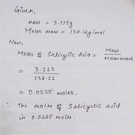 Molar Mass Of Salicylic Acid 9