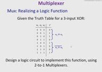 Answered Multiplexer Mux Realizing A Logic Bartleby