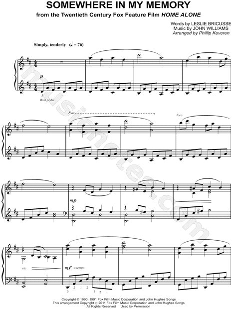 Print And Download Somewhere In My Memory Sheet Music From Home Alone