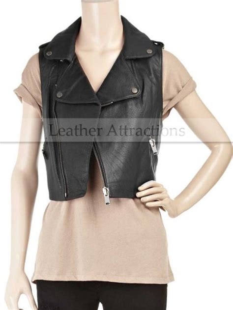 Biker Style Ladies Leather Vest