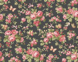 French Mill - Roses Butterflies Black from Andover Fabrics - JAQS Fabrics