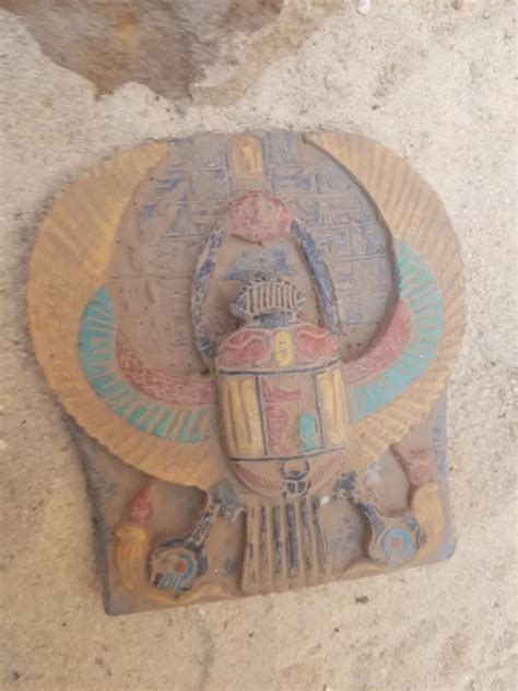 RARE ANTIQUE ANCIEN Egyptien Grand Scarabée Bonne Chance Richesse Vie