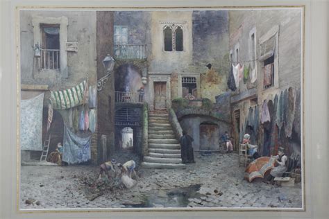 Ettore Roesler Franz Italian Watercolor Mutualart