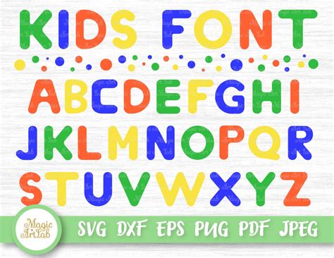 Svg Font Cricut Fonts Svg Letters Kids Font Svg Kids Etsy