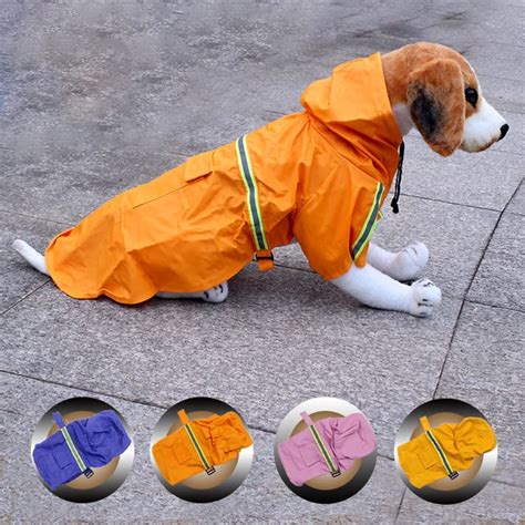 Pet Dog Raincoat For Dogs Waterproof Rain Coat Reflective Dog Raincoat ...