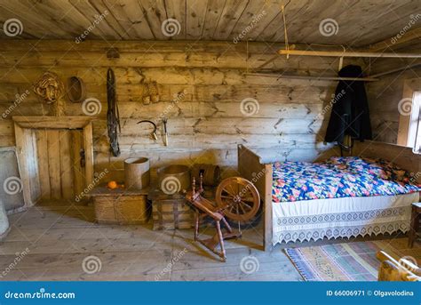 Suzdal, Russia - November 06, 2015. Interior of Peasant Houses in Museum Wooden Architecture ...