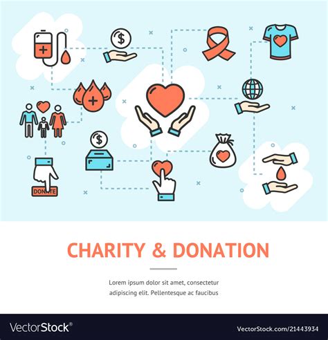 Charity donation banner horizontal Royalty Free Vector Image