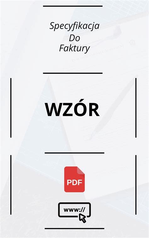 Specyfikacja Do Faktury Wzór PDF