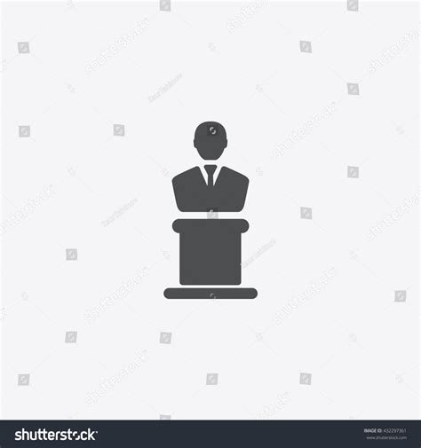 Speaker Man Icon Vector Podium Sign Stock Vector Royalty Free