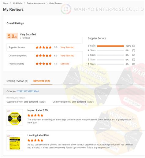 Shock Sensor Indicator - Impact Label 100G by Wan-yo