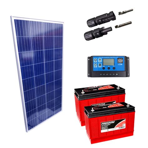 Kit Placa Solar W Controlador A Bateria Ah Gerador