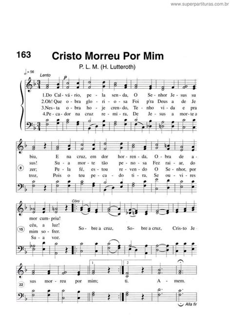 Super Partituras Cristo Morreu Por Mim Harpa Crist